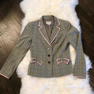 Vintage Neiman Marcus Pink trim + Bow detail blazer